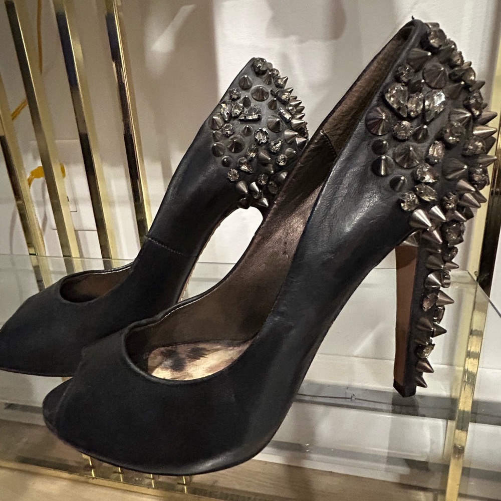 Sam Edelman Spiked Black Heels - Size 7.5 barely worn